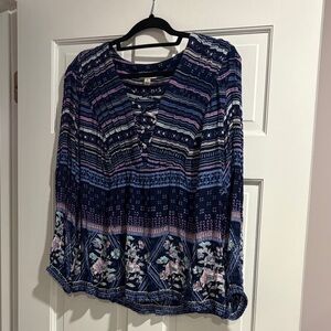 Style & Co. Multicolor Patterned Blouse